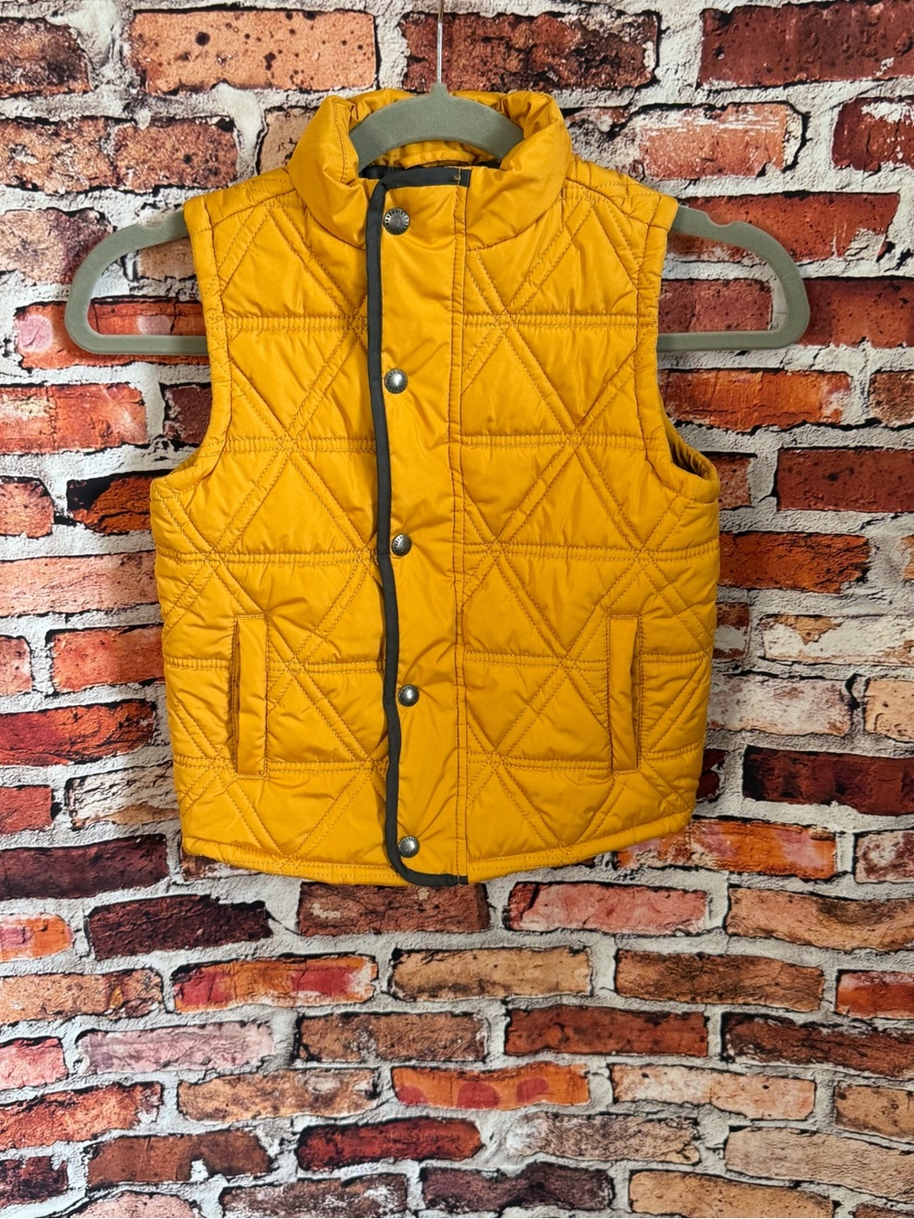 Gymboree Toddler 4T Mustard Yellow Quilted Puffer Vest Snap Front Fall